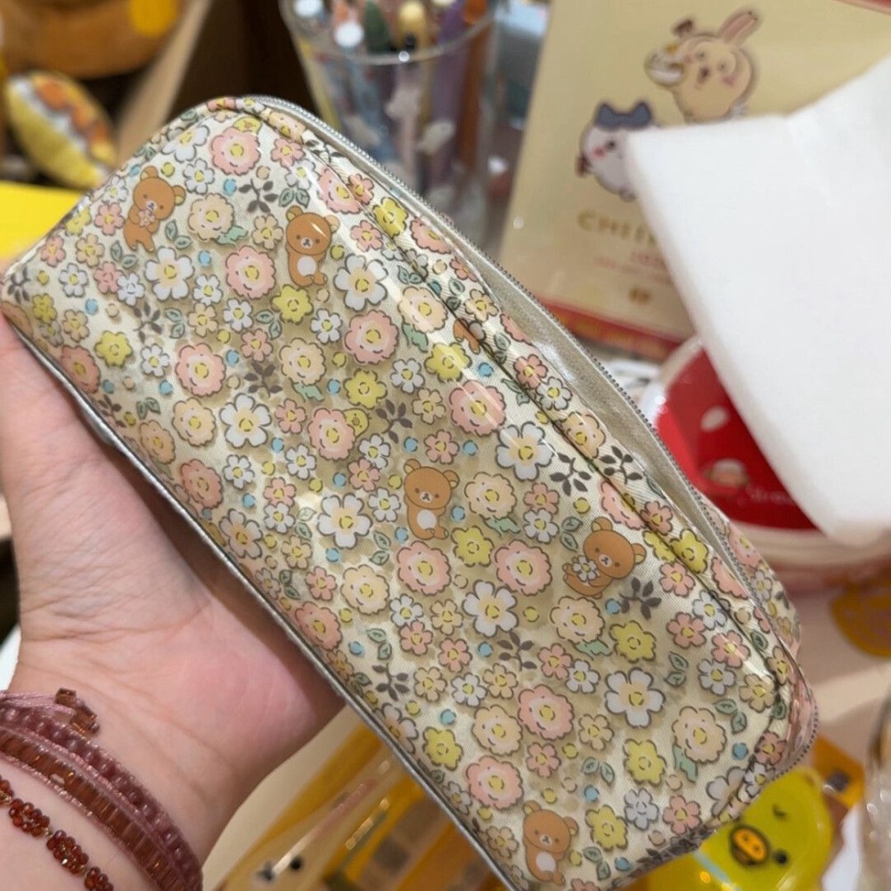 Good Floral & Wedding Decor Supply - リラックマの美しい花柄ペンケース、可愛くて美しい収納バッグ、防水仕様、文房具収納の必需品