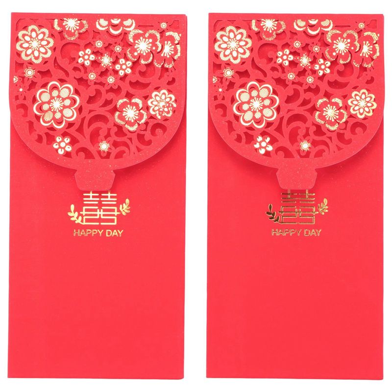 ABZC製、中国風の赤い封筒60個入り。お年玉袋、結婚祝いの - Wedding Envelopes のレビューと価格