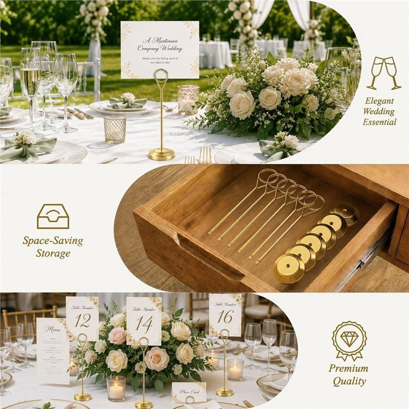 LLCS-12個入りゴールドテーブルナンバーホルダー - 高 - Table Number Gold のレビューと価格